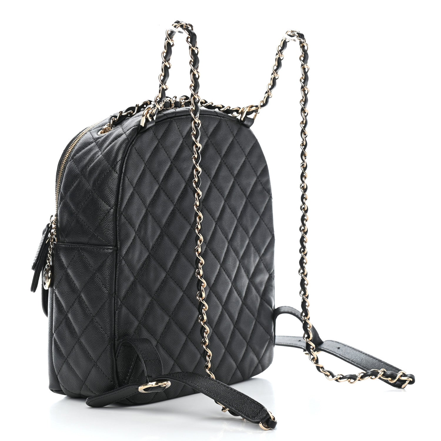 Chanel Caviar Quilted Medium Zip Around Backpack Black 3 of 9