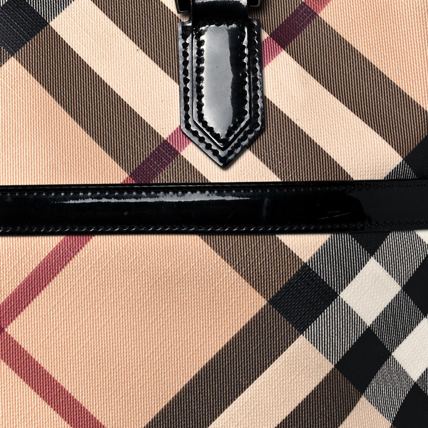 Patent Trim Nova Check Tote Black