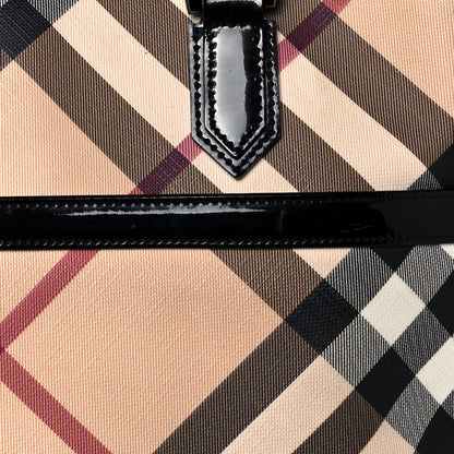 Burberry Patent Trim Nova Check Tote Black 8 of 10