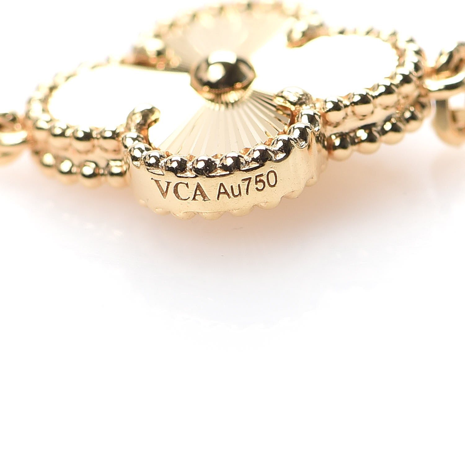 Van Cleef & Arpels 18K Yellow Gold 5 Motifs Guilloche Vintage Alhambra Bracelet 6 of 7