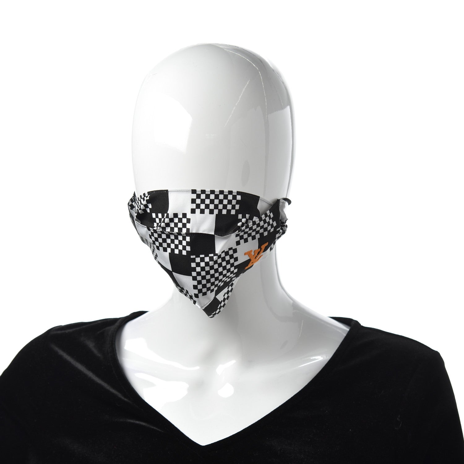 Louis Vuitton Damier Pattern LV Face Mask Black White 2 of 4