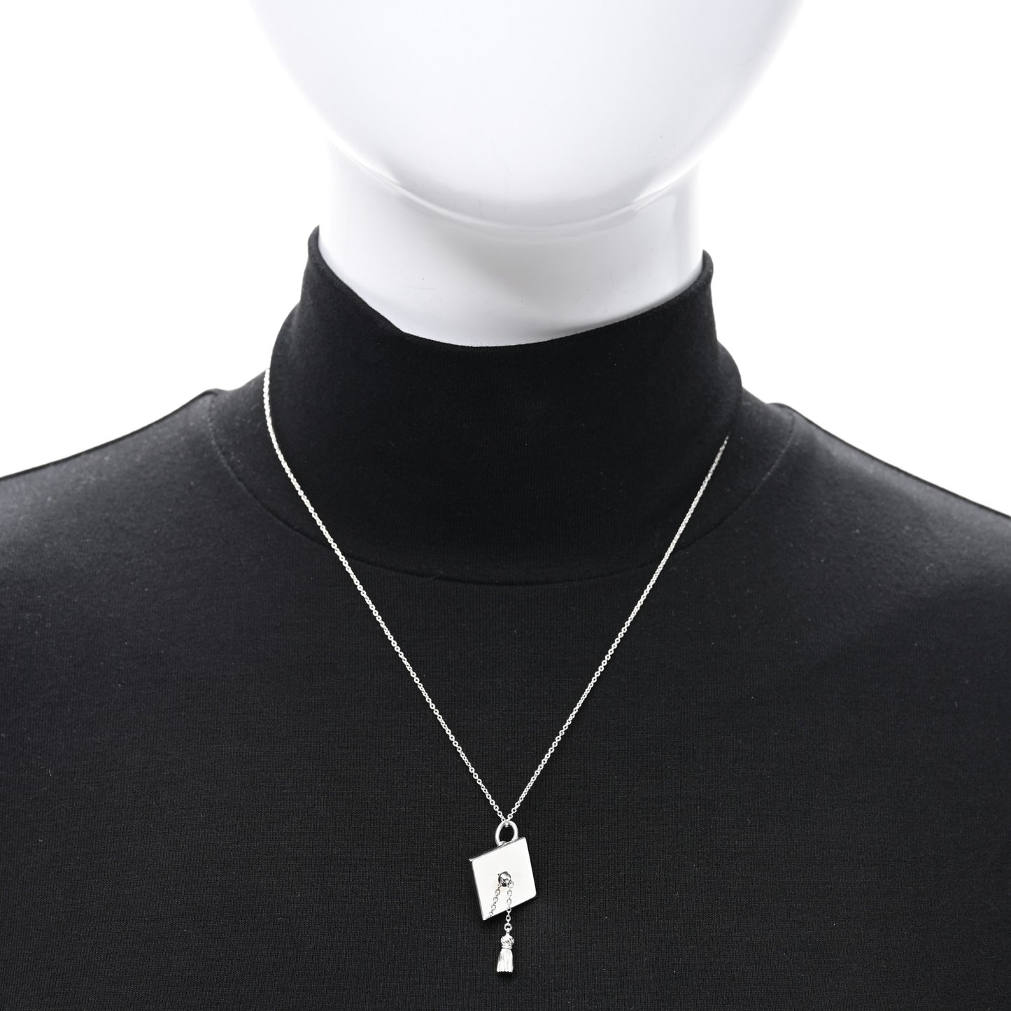 Sterling Silver Graduation Cap Pendant Necklace