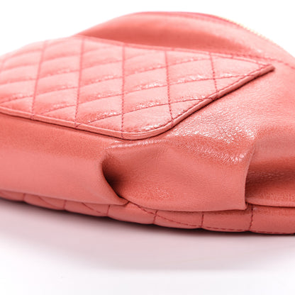 Chanel Crumpled Glazed Lambskin Quilted Waist Bag Fanny Pack Pink 9 of 12