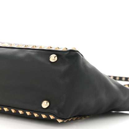 Valentino Garavani Vitello Small Rockstud Tote Black 9 of 9
