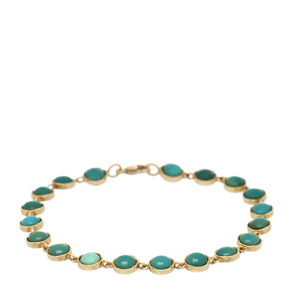 Irene Neuwirth 18K Yellow Gold Turquoise Classic Link Bracelet 1 of 3