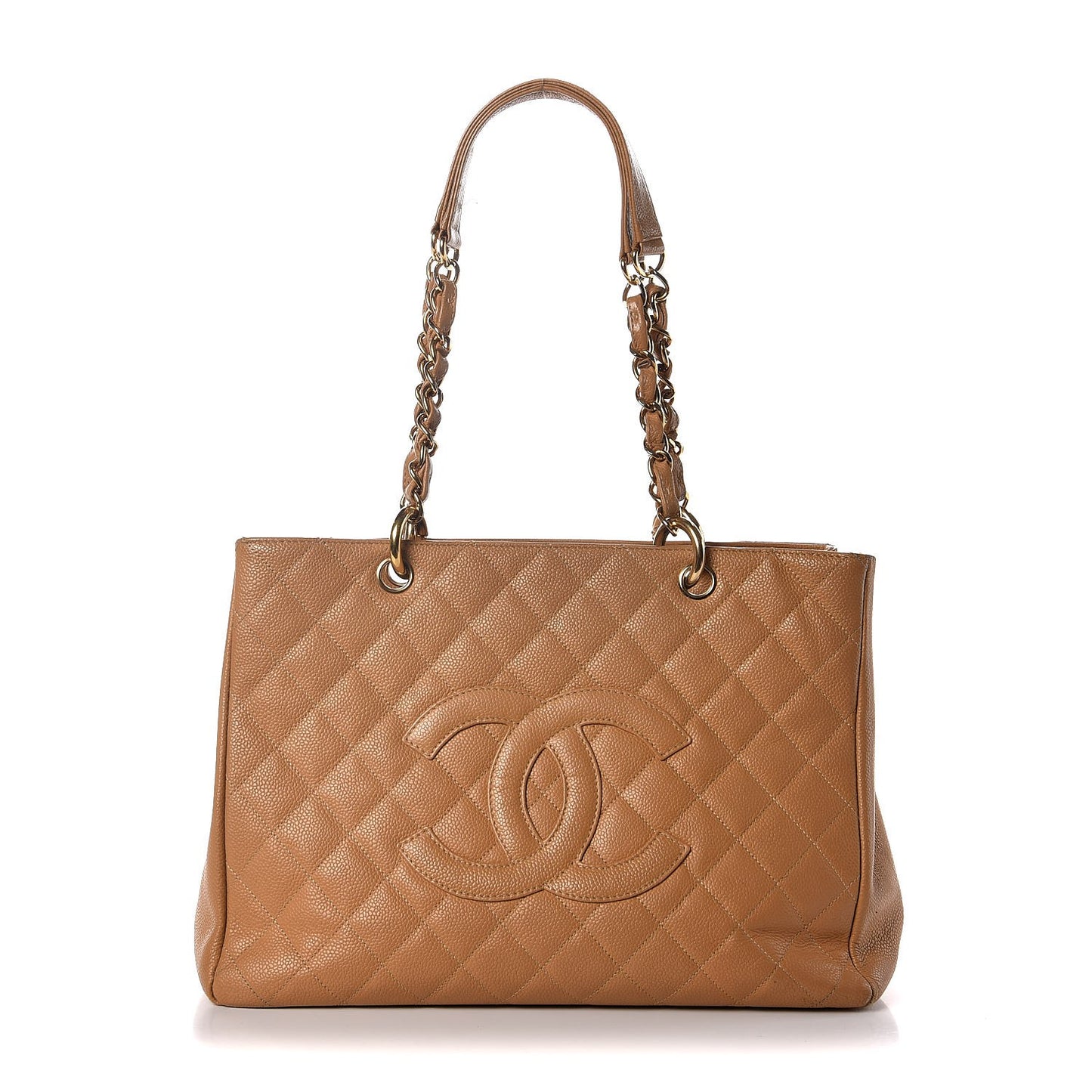 Caviar Quilted Grand Shopping Tote GST Beige