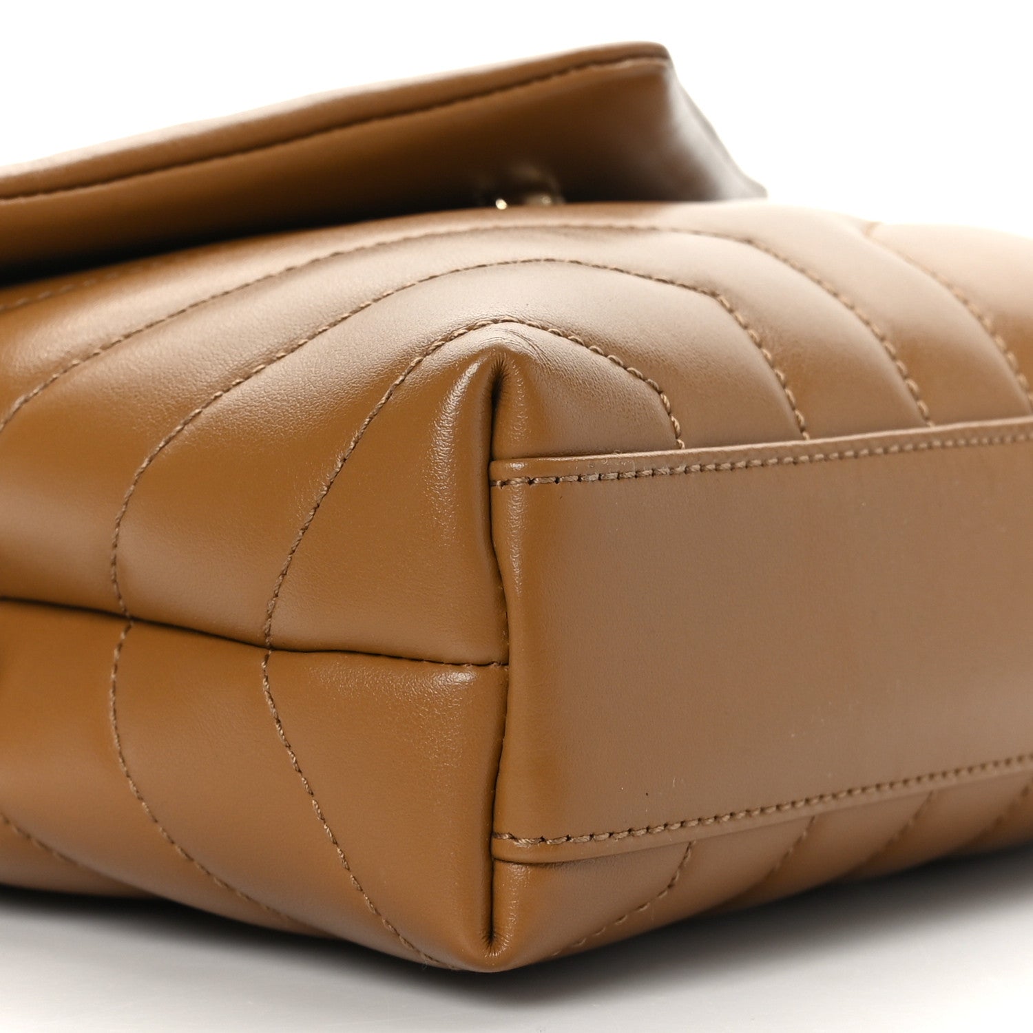 Saint Laurent Calfskin Y Quilted Monogram Toy Loulou Crossbody Bag Dark Natural 6 of 9