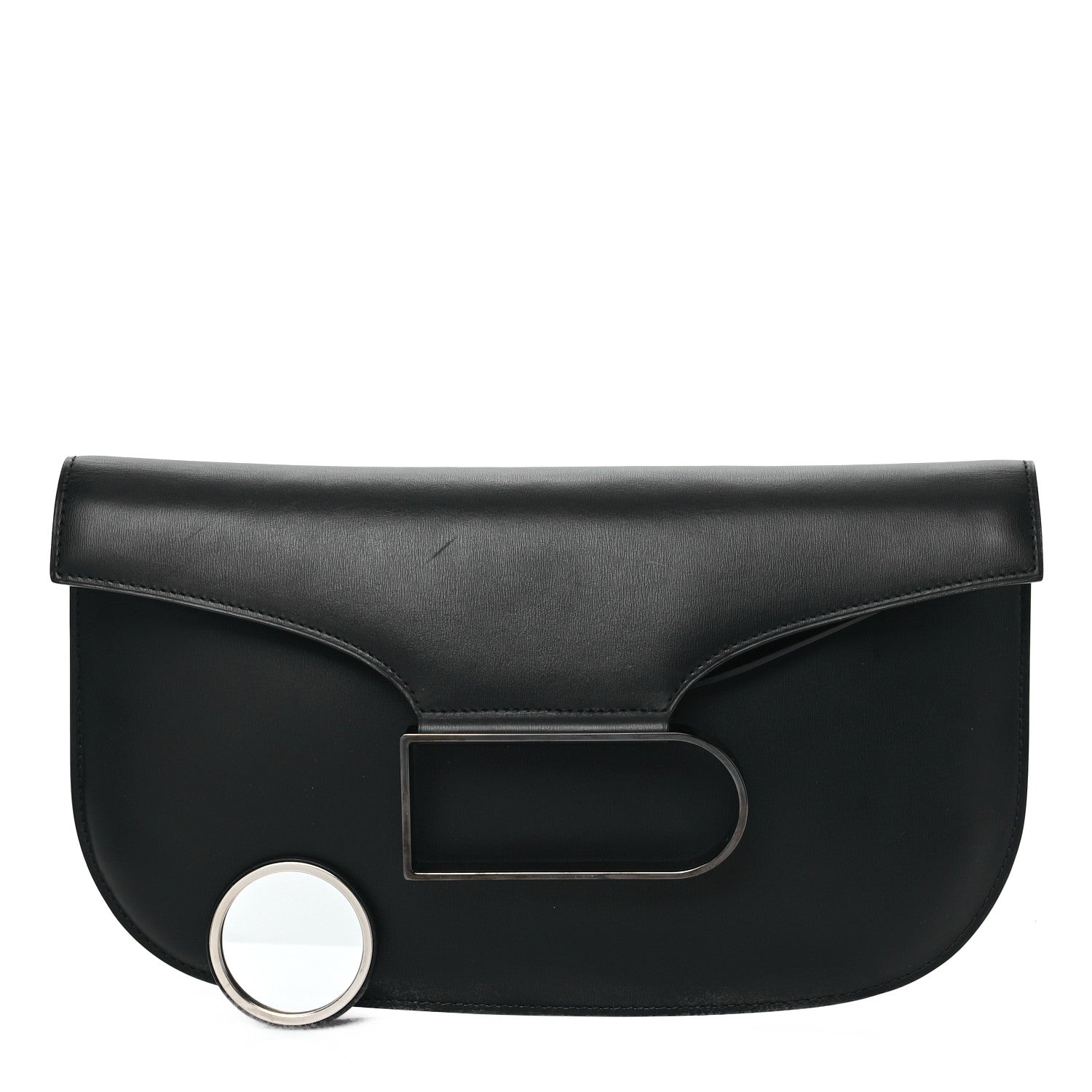 Delvaux Box Calfskin Double Je Clutch Black 2 of 11
