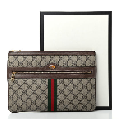 Gucci GG Supreme Monogram Large Ophidia Pouch Clutch Brown 8 of 8