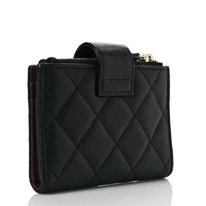 Chanel Caviar Quilted Compact Zipped Pocket Wallet Black 3 of 8