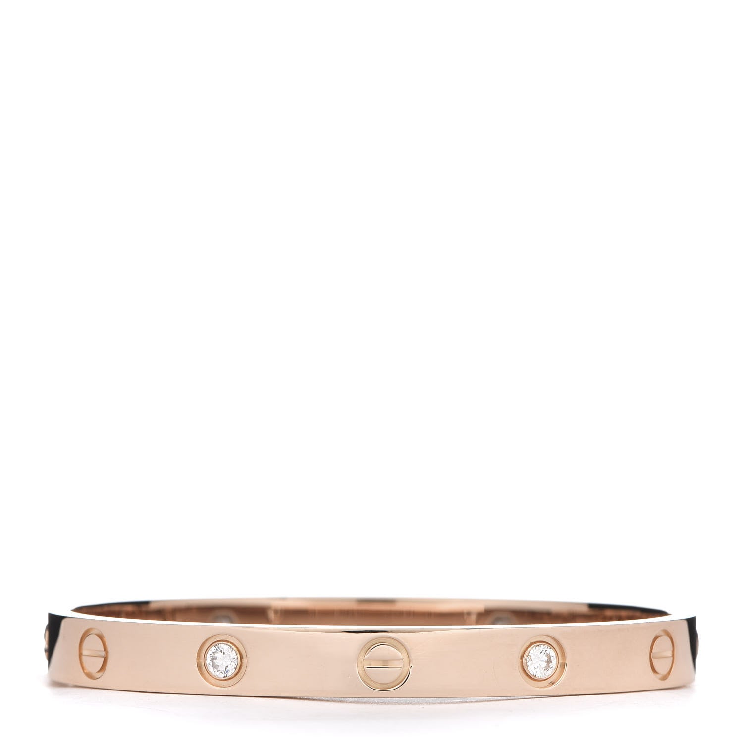 Cartier 18K Pink Gold 4 Diamond LOVE Bracelet 16 3 of 6