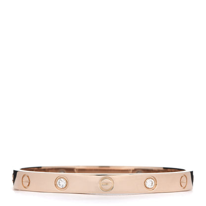 Cartier 18K Pink Gold 4 Diamond LOVE Bracelet 16 3 of 6