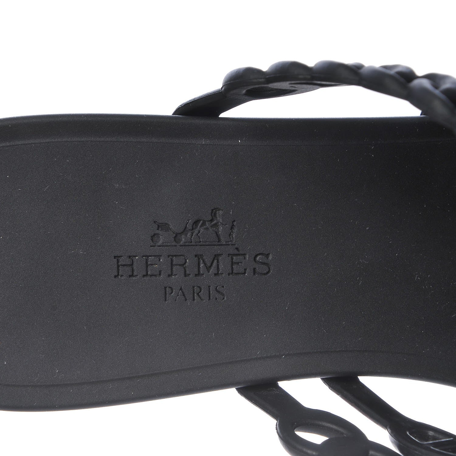 Hermes Rubber Chaine d'Ancre Nude Sandals 37 Black 7 of 8