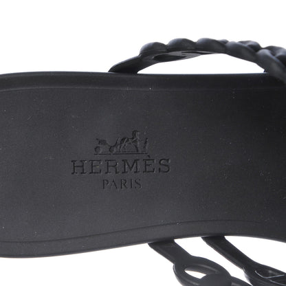 Hermes Rubber Chaine d'Ancre Nude Sandals 37 Black 7 of 8