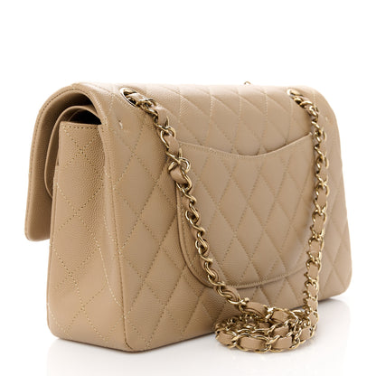 Chanel Caviar Quilted Medium Double Flap Dark Beige 3 of 12