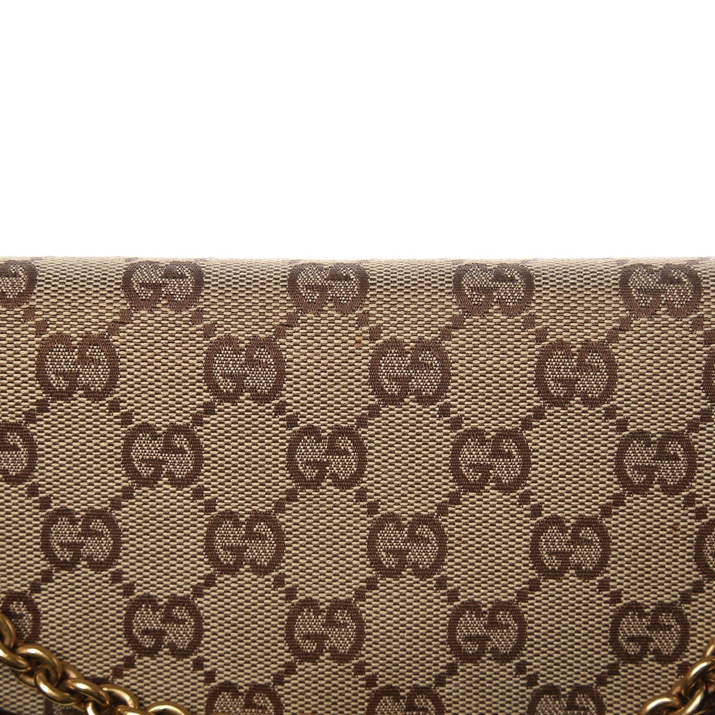 Monogram Studded Large Horsebit Clutch Dark Brown