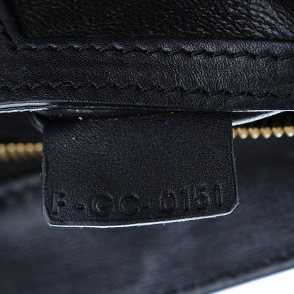 Celine Crocodile Embossed Calfskin Large Trapeze Black 7 of 10