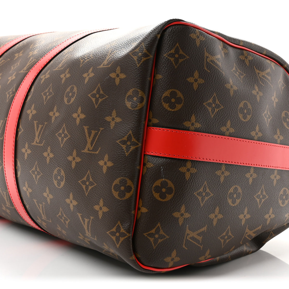 Louis Vuitton Calfskin Monogram Keepall Bandouliere 50 Coquelicot 8 of 13