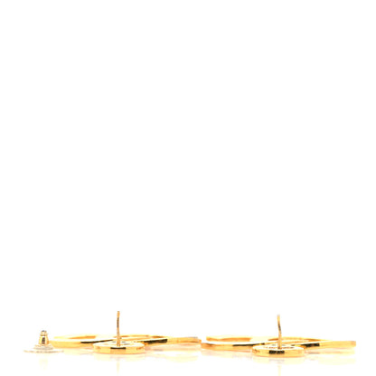 Chanel Metal Large Paris Button Earrings Gold 3 of 4