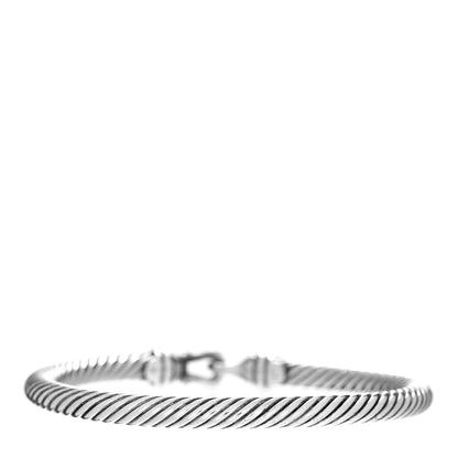 David Yurman Sterling Silver 18K Yellow Gold 5mm Cable Classic Buckle Bracelet 2 of 4