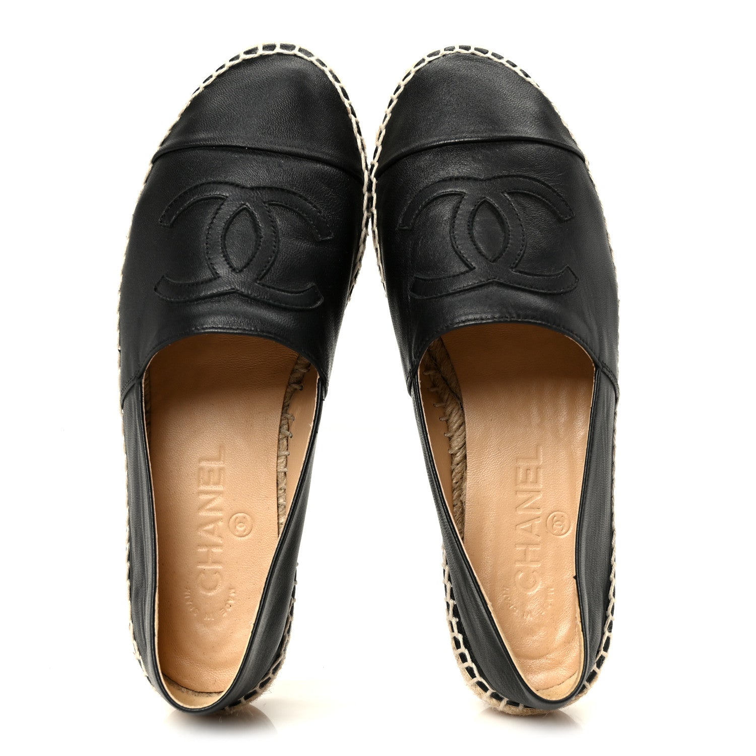 Chanel Lambskin CC Espadrilles 38 Black 2 of 11