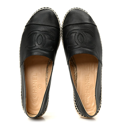 Chanel Lambskin CC Espadrilles 38 Black 2 of 11