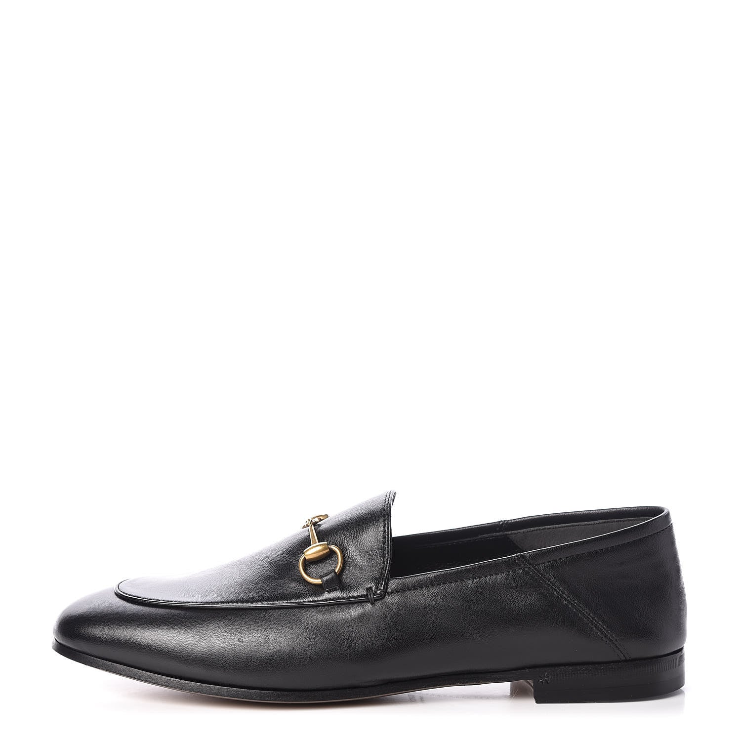 Gucci Lambskin Womens Brixton Horsebit Loafers 39 Black 1 of 8