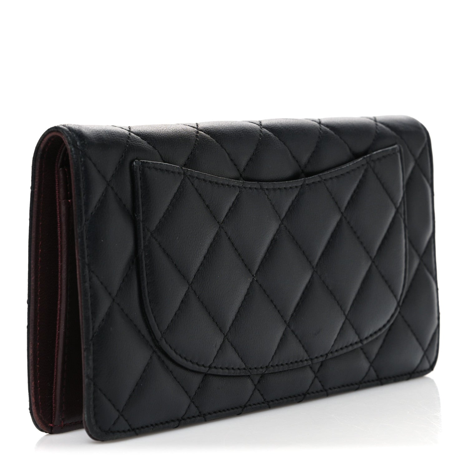Chanel Lambskin Quilted Yen Wallet Black 3 of 8
