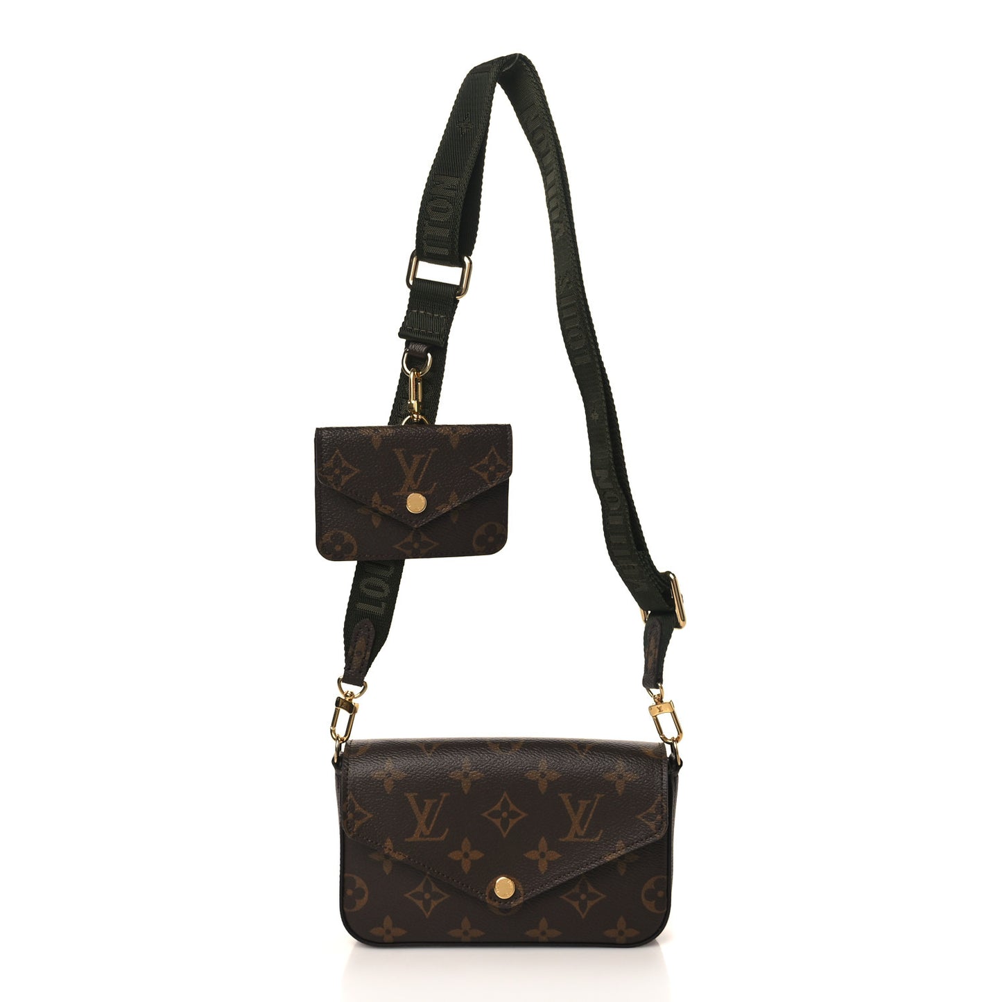 Monogram Felicie Strap & Go Kaki