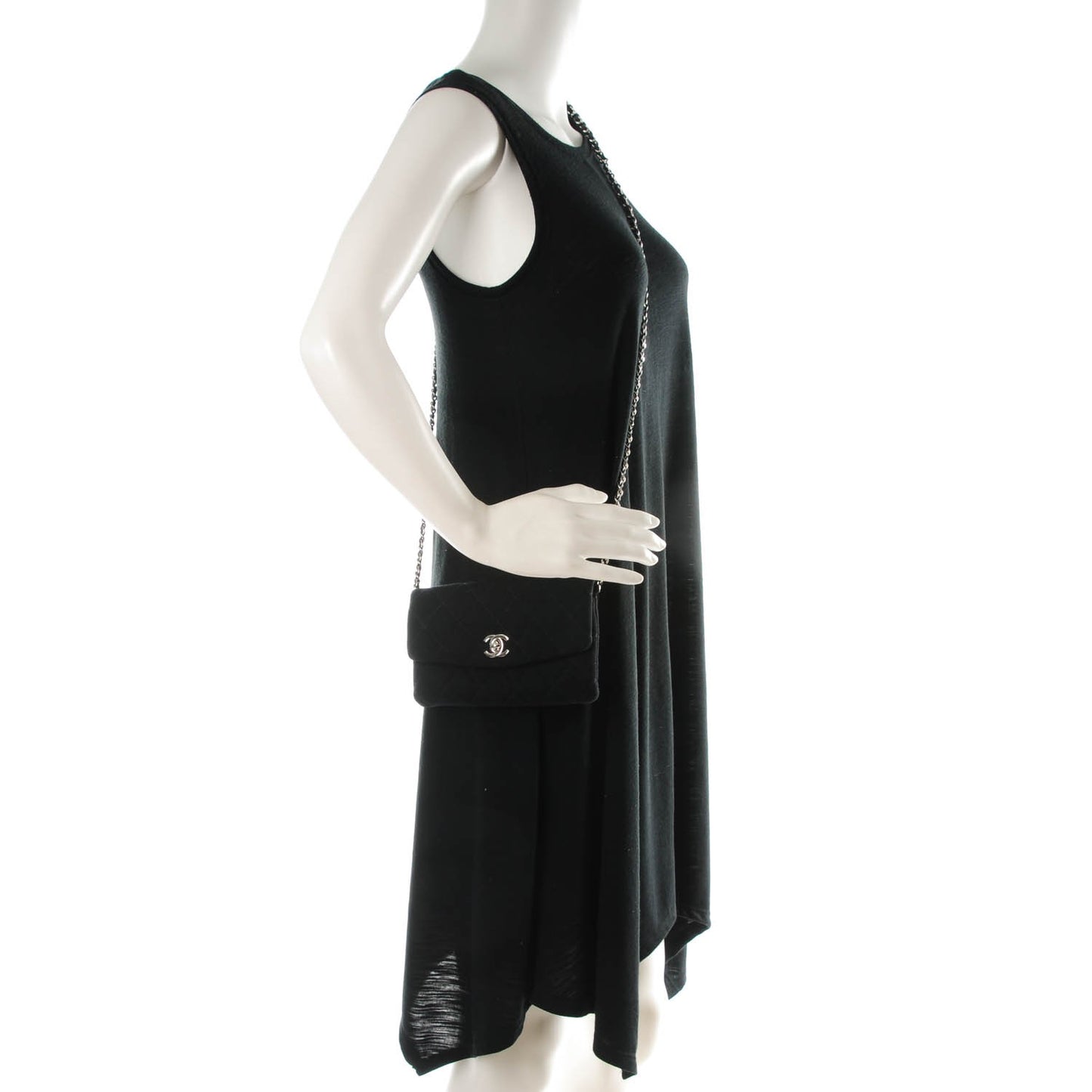 Jersey Quilted Extra Mini Flap Black