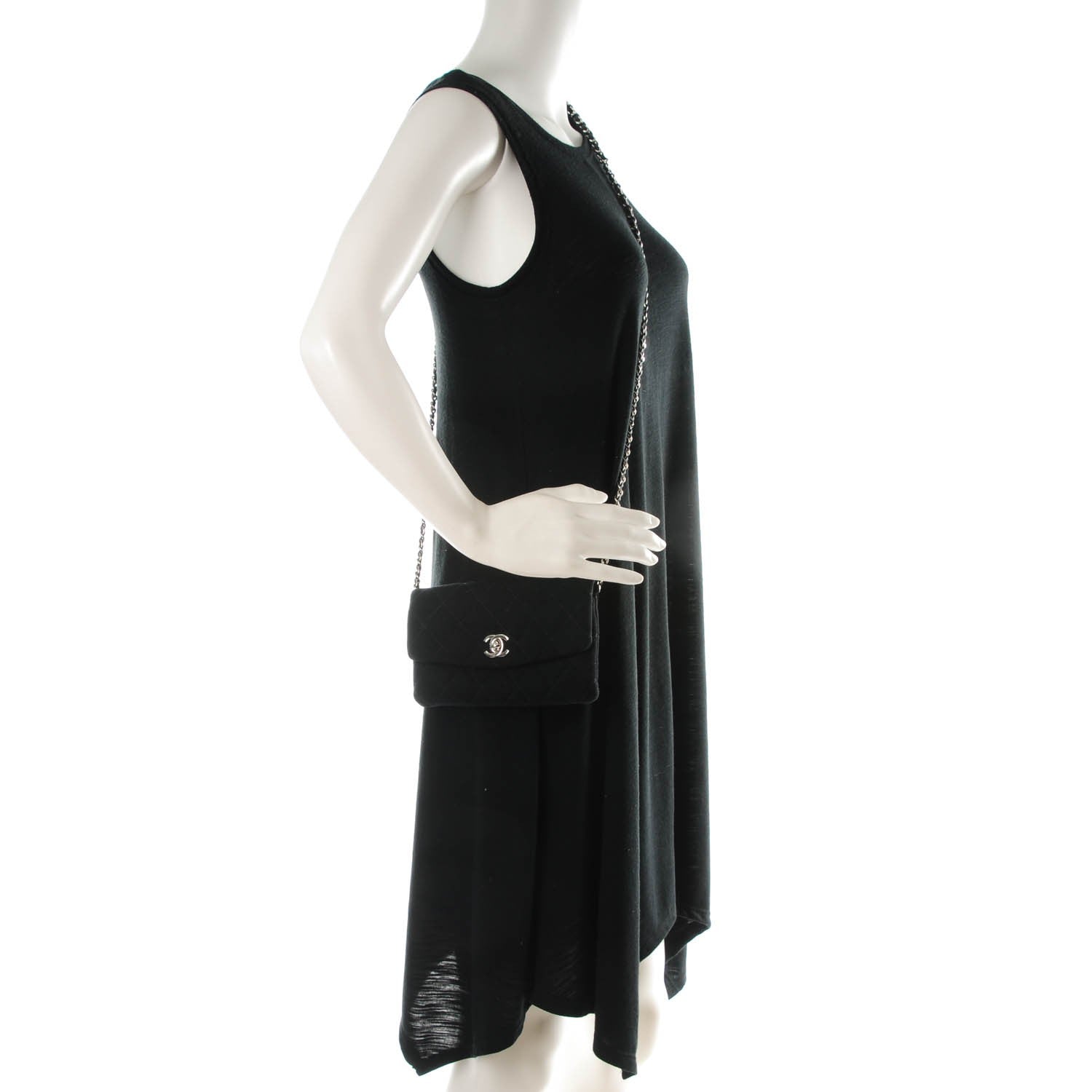 Chanel Jersey Quilted Extra Mini Flap Black 2 of 7