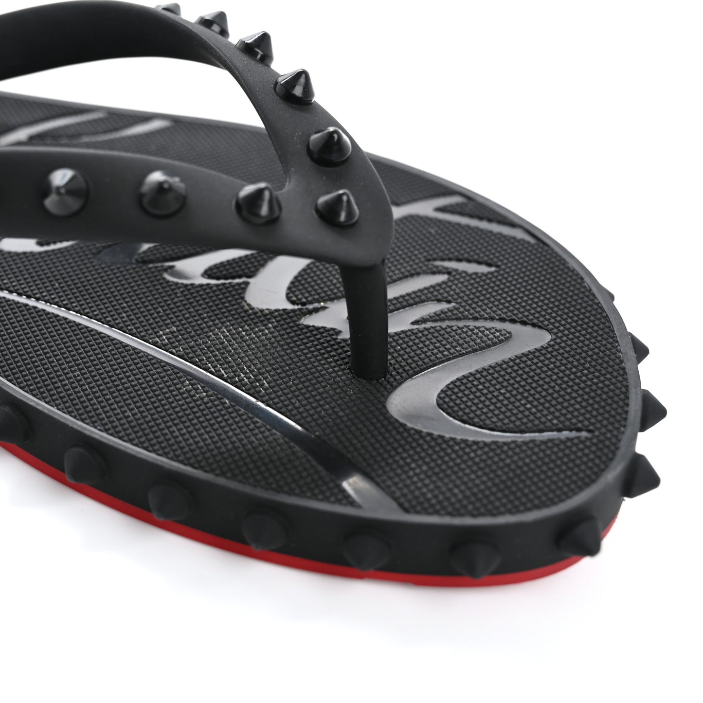 Rubber Spike Loubi Donna Flip Flop 37 Black