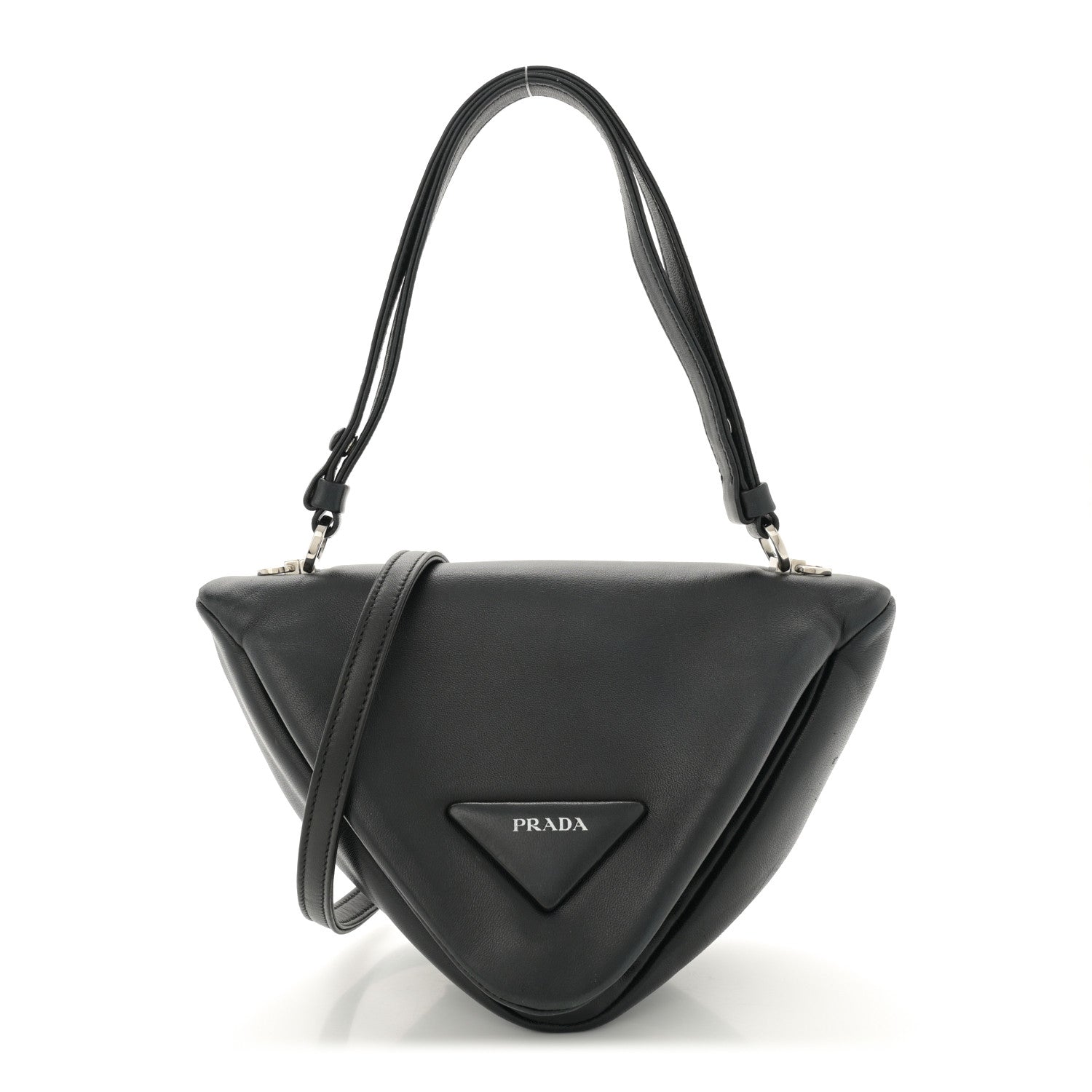 Prada Nappa Padded Signaux Triangle Crossbody Black 1 of 12