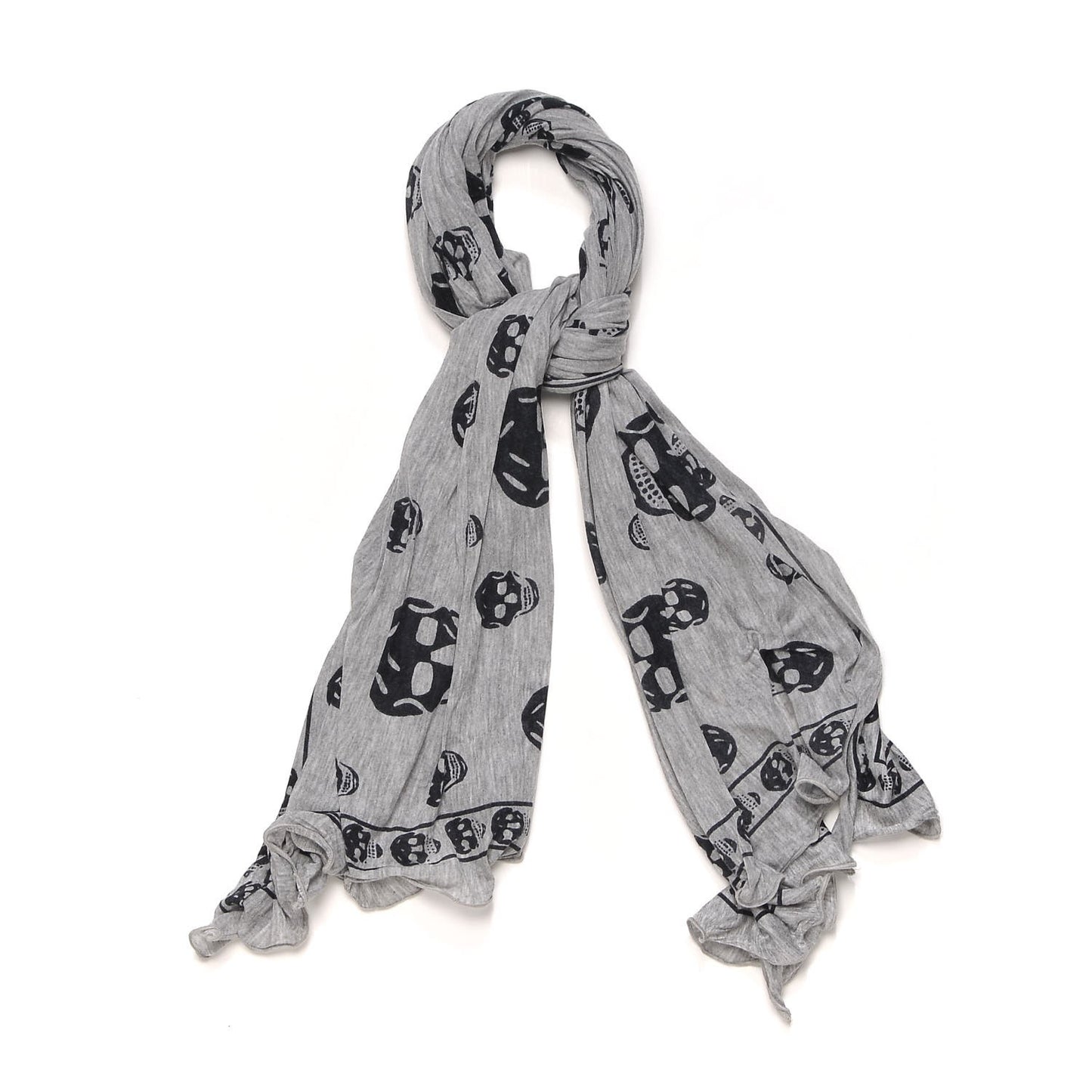 Modal Skull Scarf Grey Black