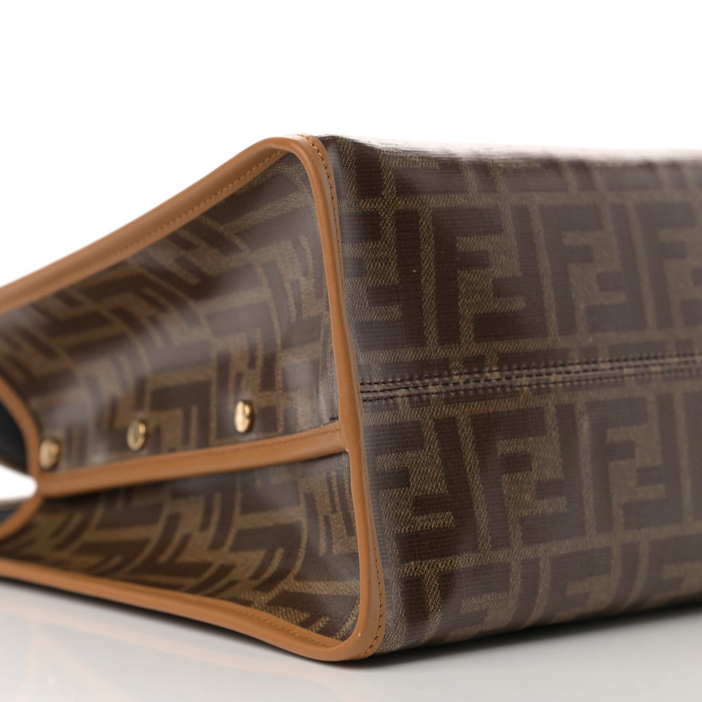 Glazed Fabric Vitello Century FF 1974 Stamp Patch Medium Peekaboo Defender Cover Mogano Panna Caramello