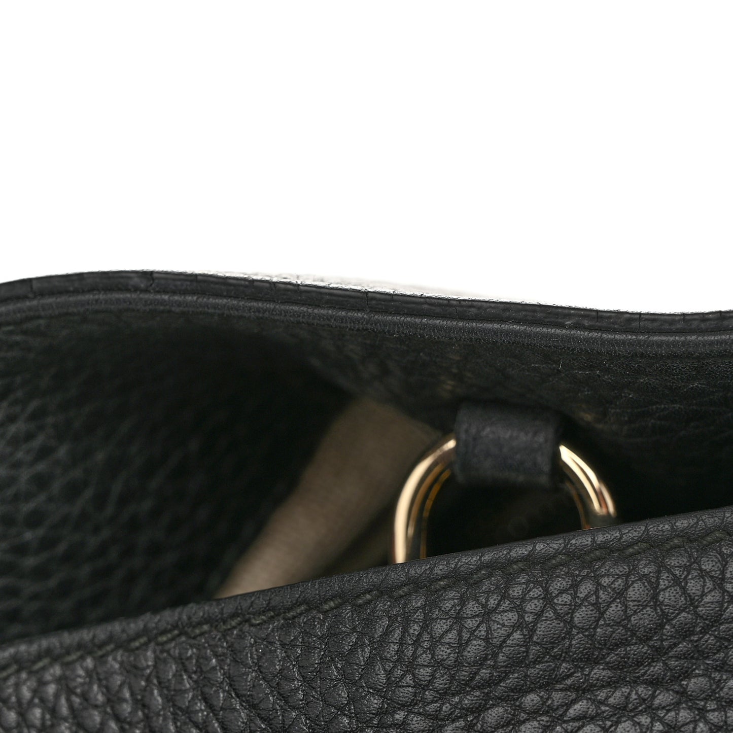 Pebbled Calfskin Medium Soho Chain Shoulder Bag Black