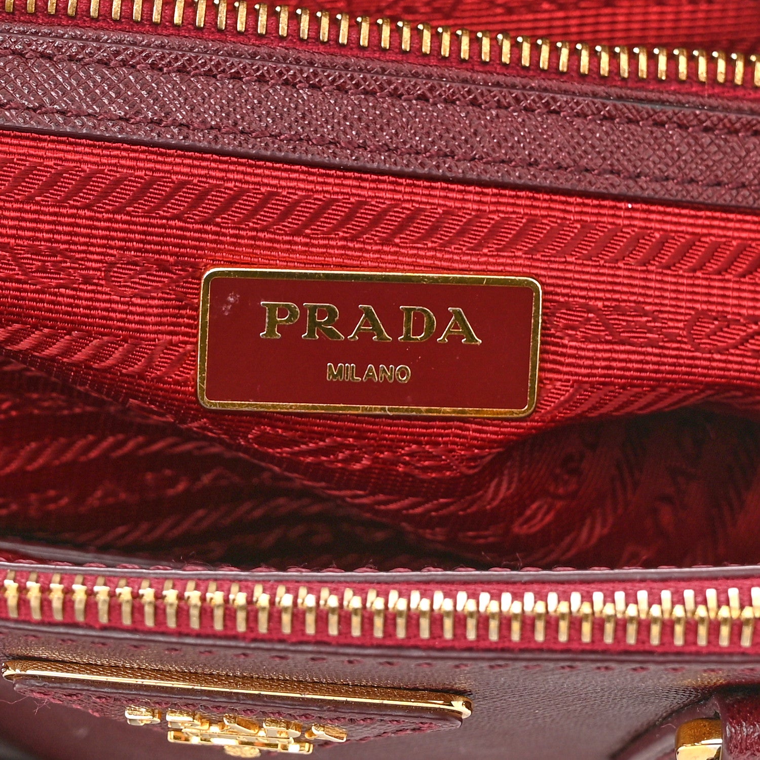 Prada Saffiano Mini Galleria Double Zip Tote Granato 8 of 18