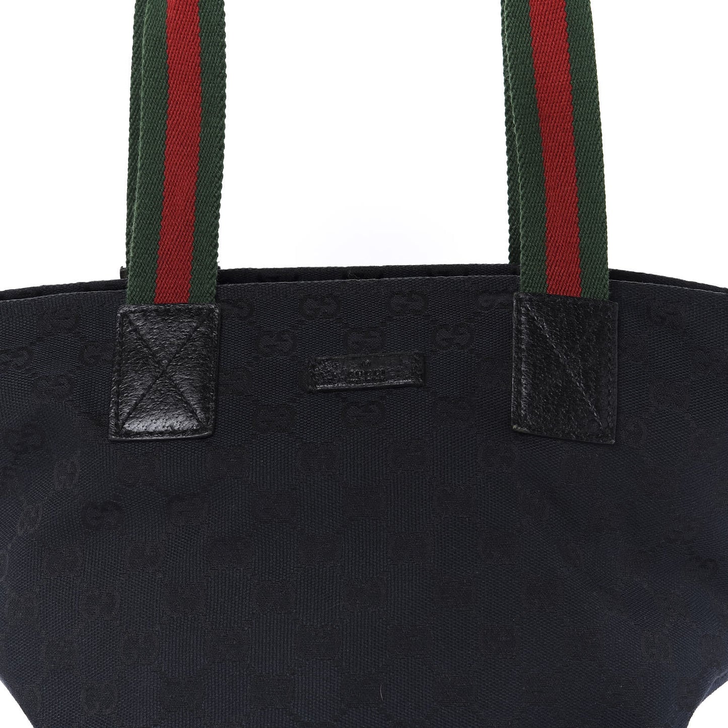 GG Monogram Small Web Handle Bucket Tote Black