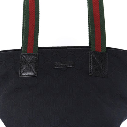 Gucci GG Monogram Small Web Handle Bucket Tote Black 6 of 10