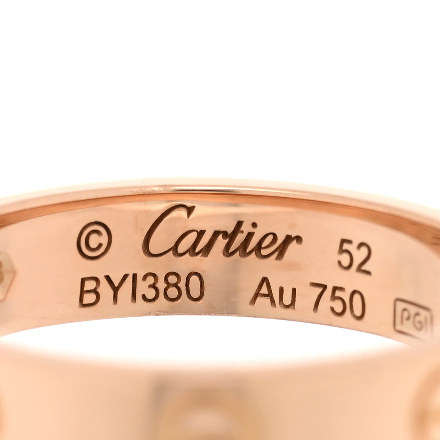 18K Pink Gold Diamond 4mm LOVE Wedding Band Ring 52 6