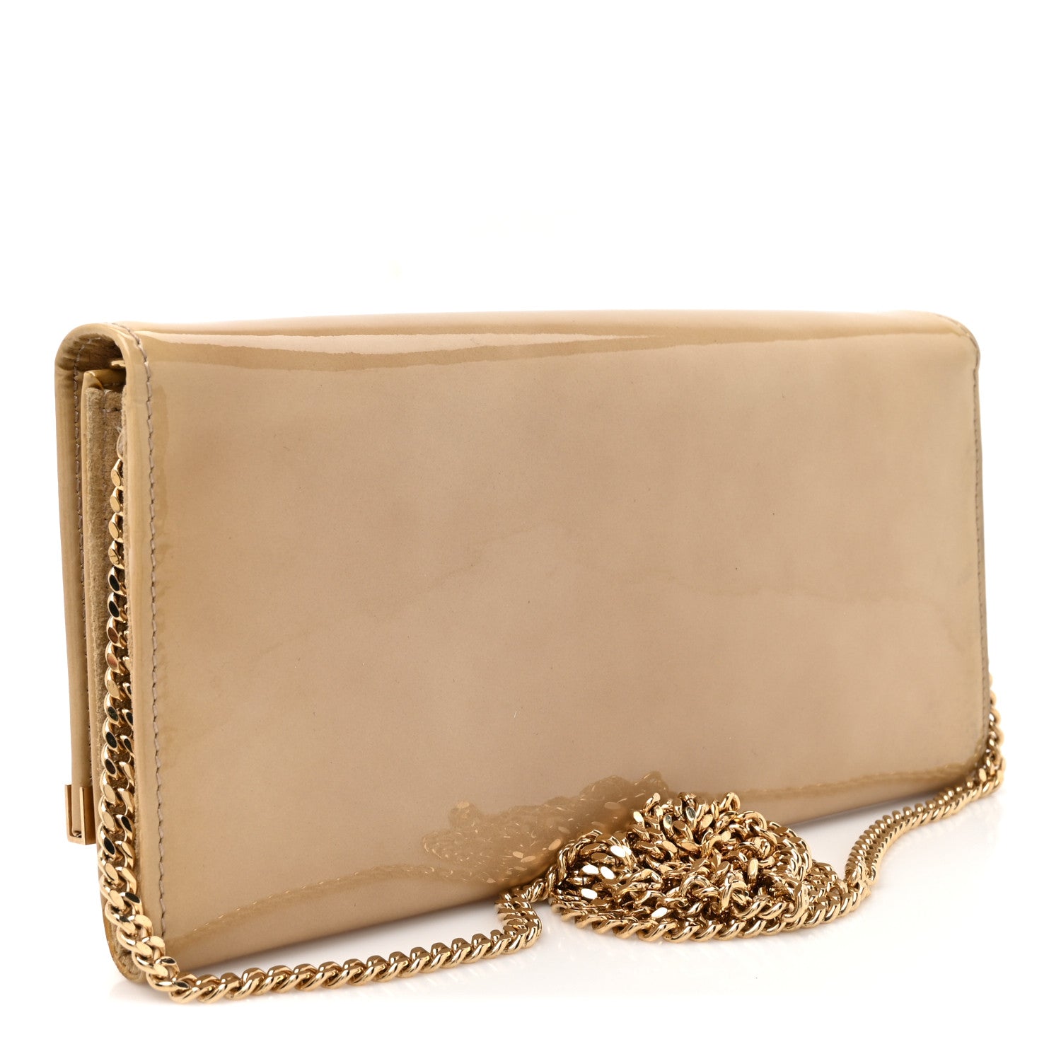 Jimmy Choo Patent Suede Milla Wallet on Chain Nude 3 of 12