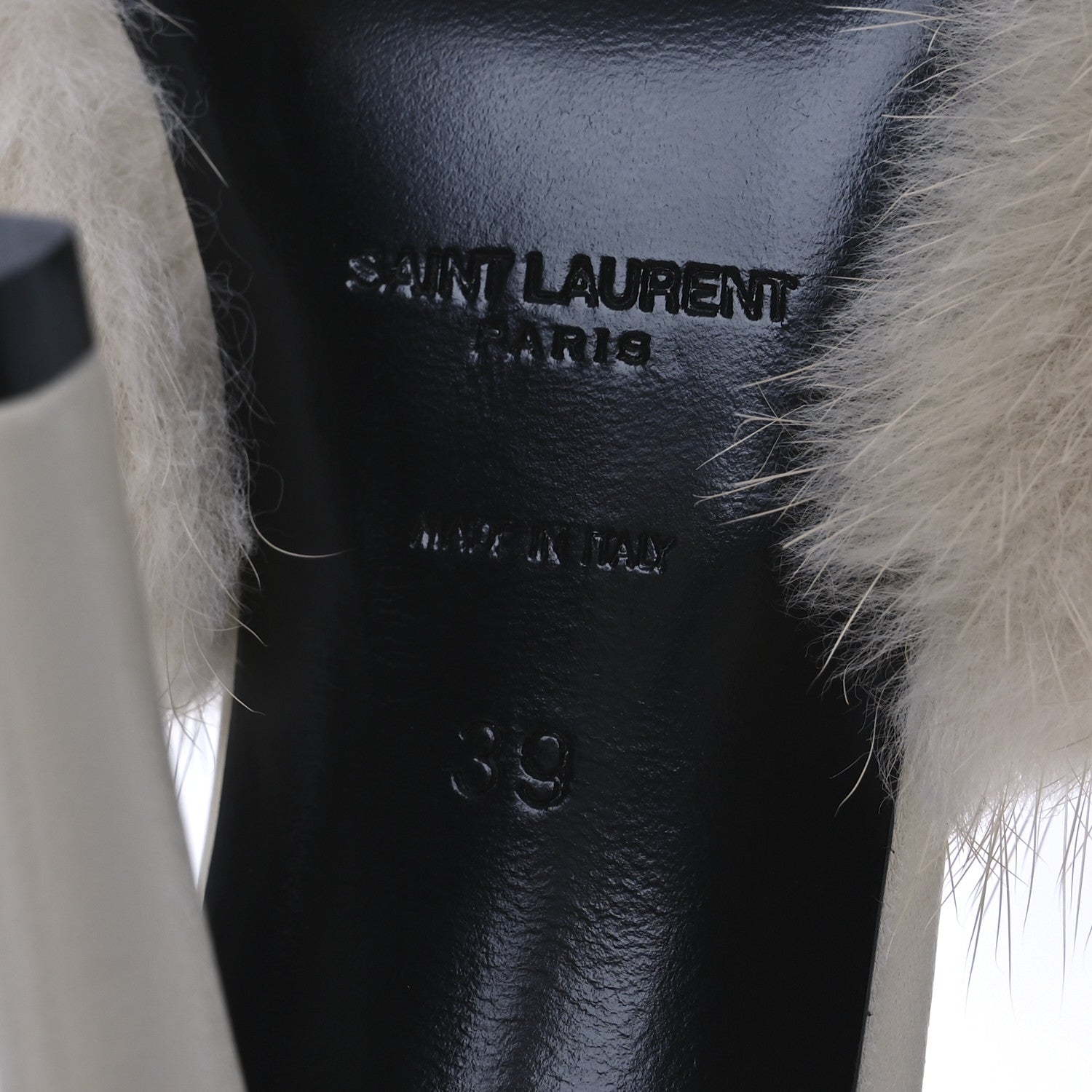 Saint Laurent Mink Calfskin Roy Mule Sandals 39 Cream 15 of 23