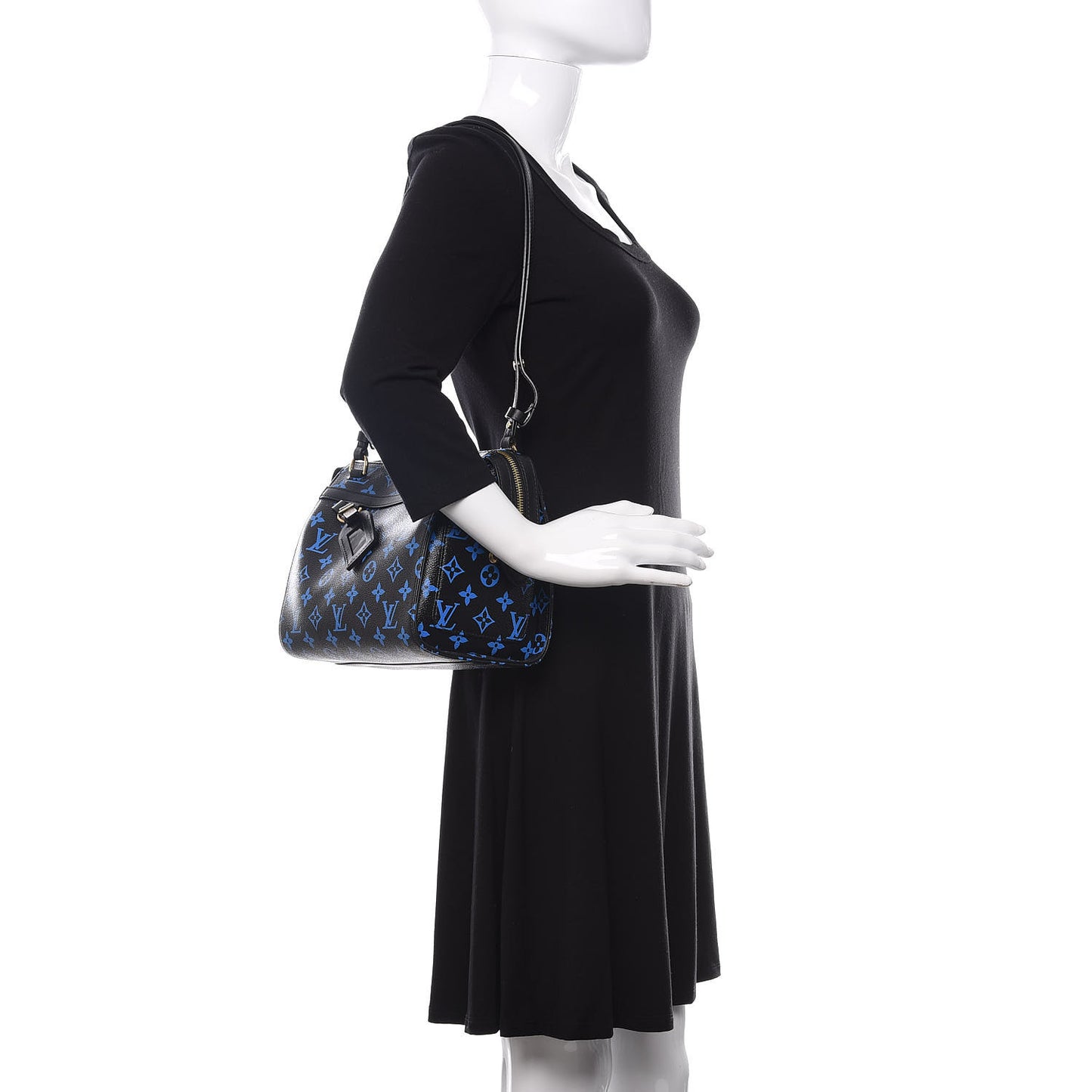 Colored Monogram Speedy Amazon PM Blue Black