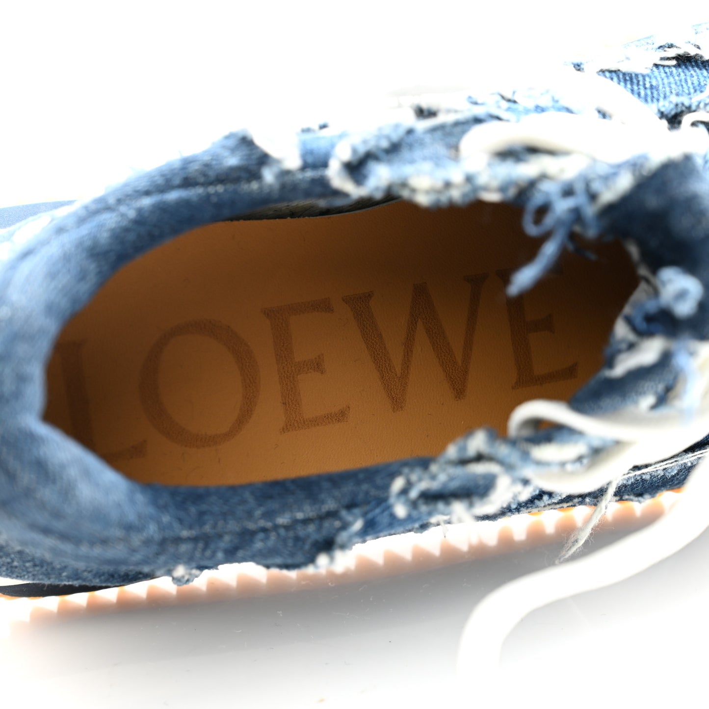 Deconstructed Denim Flow Runner Sneakers 36 Blue