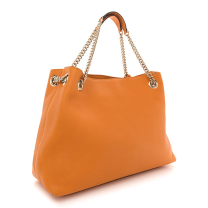 Gucci Pebbled Calfskin Medium Soho Chain Shoulder Bag Curcuma 3 of 13