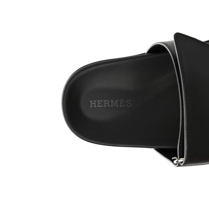 Hermes Calfskin Womens Chypre Sandals 36 Black 7 of 9