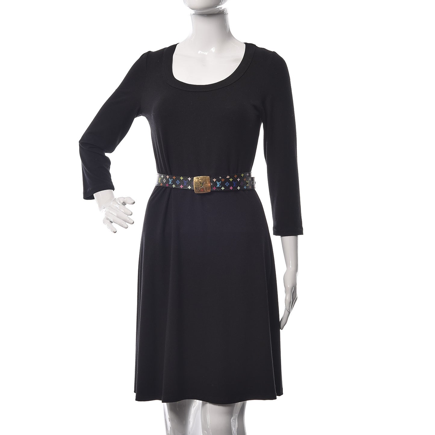 Monogram Multicolor LV Cut Reversible Belt 80 32 Black