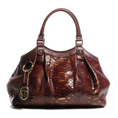 Gucci Python Medium Sukey Tote Brown 1 of 7