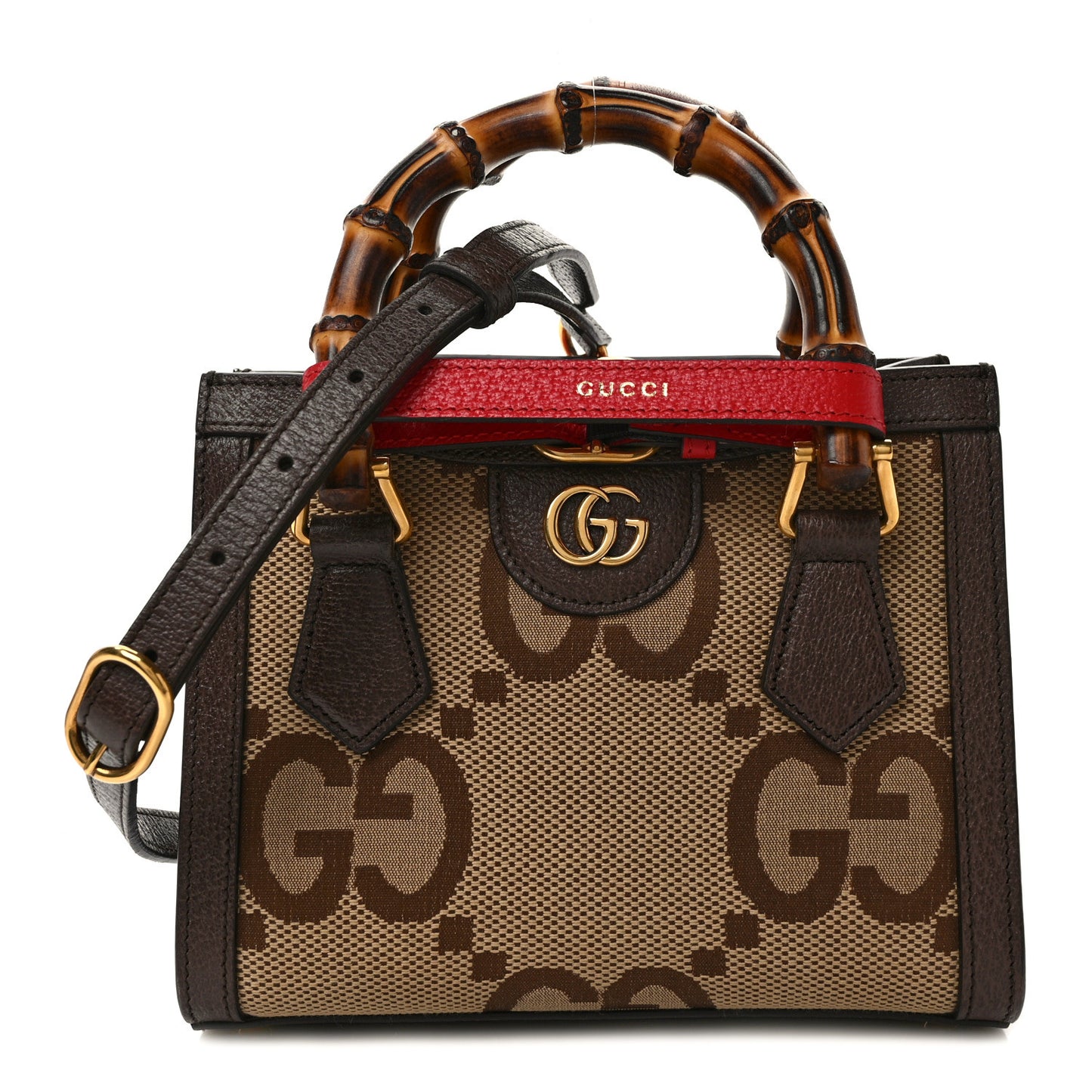 Monogram Jumbo GG Textured Dollar Calfskin Mini Diana Tote Bag Camel Ebony New Acero Pomegranate Red
