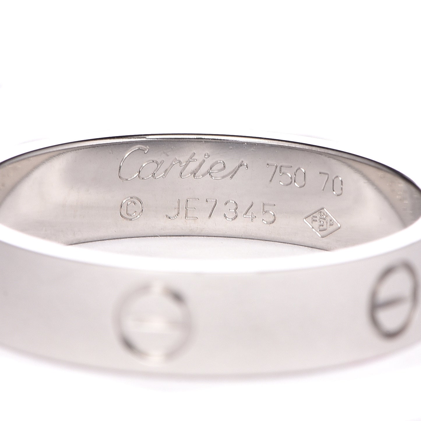 18K White Gold 5.5mm LOVE Wedding Band Ring 70 13